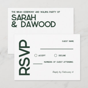Eleganter Minimalistischer RSVP Karte
