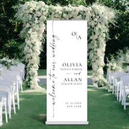 Eleganter Minimalistischer, schlichter Empfang Ausziehbarer Banner