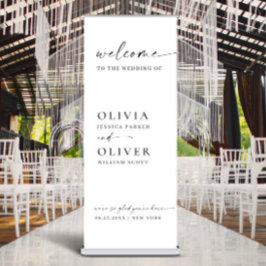 Eleganter Minimalistischer, schlichter Empfang Ausziehbarer Banner