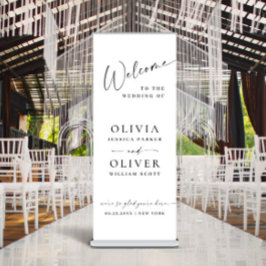 Eleganter Minimalistischer, schlichter Empfang Ausziehbarer Banner