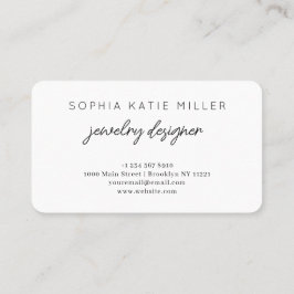 Eleganter, Minimalistischer Schmuckdesigner Visitenkarte