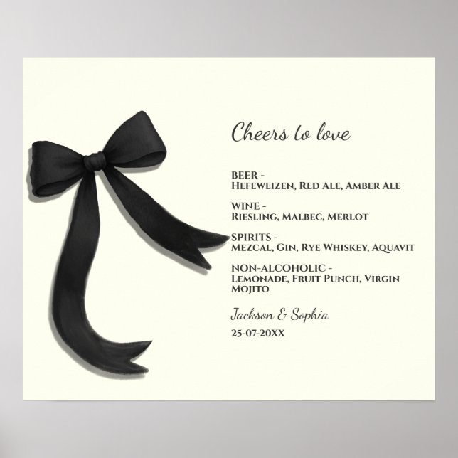 Eleganter minimalistischer schwarzer Bogen Einfach Poster (Vorne)