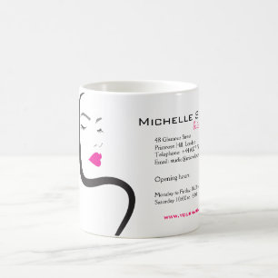 Eleganter minimalistischer schwarzer rosa Friseurs Tasse
