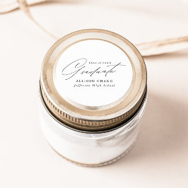 Eleganter Minimalistischer Schwarzer Script-Abschl Runder Aufkleber