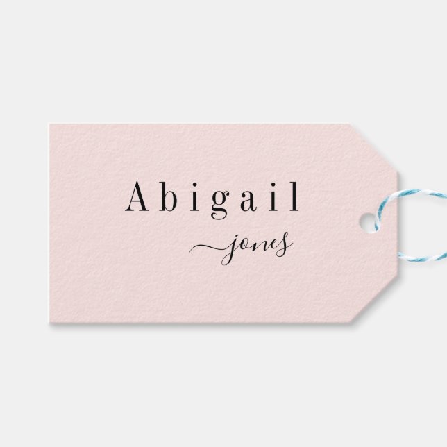 Eleganter Minimalistischer Skriptname Personalisie Geschenkanhänger (Vorderseite (Horizontal))