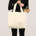 Eleganter Minimalistischer Skriptname personalisie Jumbo Stoffbeutel<br><div class="desc">Modernes,  schick minimalistisches Skriptdesign,  einfach und elegant.</div>