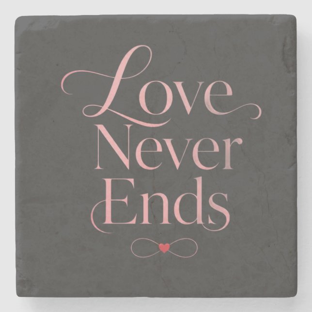 Eleganter minimalistischer Steinuntersetzer "Liebe (Vorderseite)