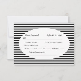 Eleganter minimalistischer Streifen Schwarz Weiß RSVP Karte