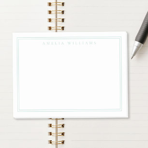 Eleganter minimalistischer Türkis-Doppelrand Post-it Klebezettel