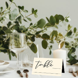 Eleganter Minimalistischer Typografie-Hochzeitstis Platzkarte