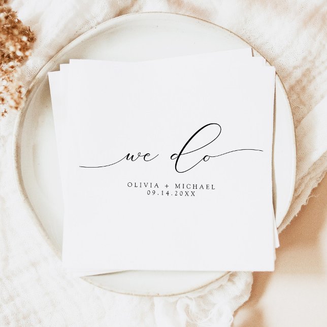 Eleganter minimalistischer We Do Hochzeit Serviette (Von Creator hochgeladen)