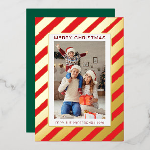 Eleganter minimalistischer Weihnachten Modernes Folien Feiertagskarte