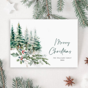 Eleganter minimalistischer Weihnachts-Tannenbaum-G Feiertagskarte