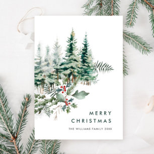 Eleganter minimalistischer Weihnachts-Tannenbaum-G Feiertagskarte