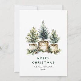 Eleganter Minimalistischer Weihnachtsbaum Gruß Feiertagskarte