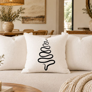 Eleganter minimalistischer Weihnachtsbaum-Linienku Kissen