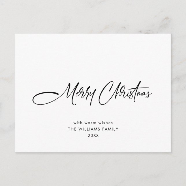 Eleganter Minimalistischer Weihnachtsfeiertag Postkarte (Vorderseite)