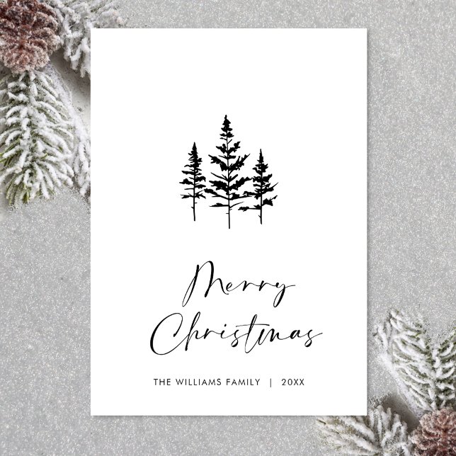 Eleganter Minimalistischer Weihnachtsgrüßcode Feiertagskarte (Zazzle Elegant Minimalist Christmas Greeting QR code Holiday Card)