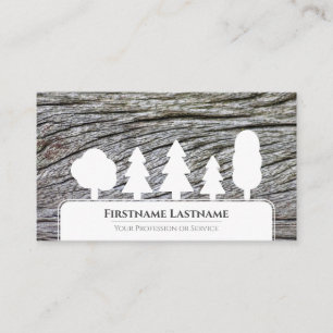 Eleganter minimalistischer Weißbäume-Stil Holzmase Visitenkarte