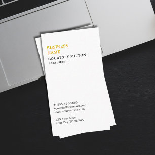 Eleganter Minimalistischer weißer Berater Visitenkarte