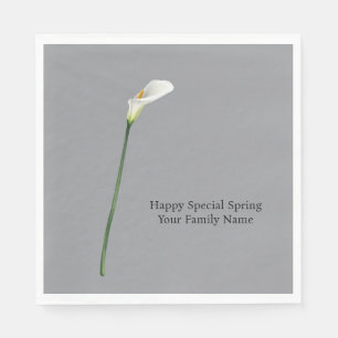 Eleganter minimalistischer weißer Calla-Lilienpart Serviette