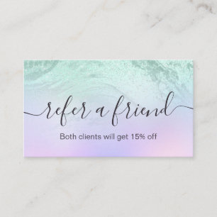 Eleganter Minzgrün-Glitzer-Marmor-Makeup-Künstler Empfehlungskarte