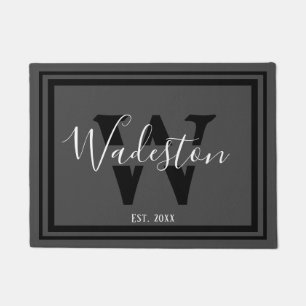 Eleganter Mit Monogramm Brief und Name Fußmatte