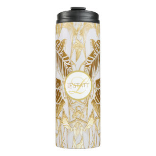 Eleganter Mit Monogramm Gilded Aura Thermal Tumble Thermosbecher