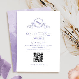 Eleganter Mit Monogramm Lila UAWG Online, QR-Code Begleitkarte