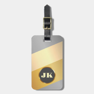 Eleganter Mit Monogramm Name für Silber und Gold S Gepäckanhänger