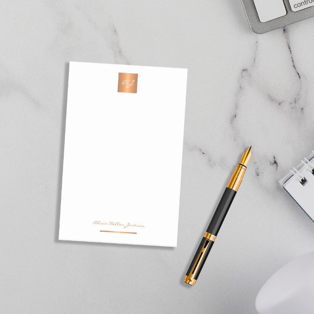 Eleganter mit Monogramm Name personalisiert Post-it Klebezettel (Von Creator hochgeladen)