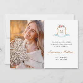 Eleganter Mit Monogramm Wappen Abschluss Ankündigung