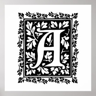 Eleganter mittelalterlicher, beleuchteter Manuskri Poster