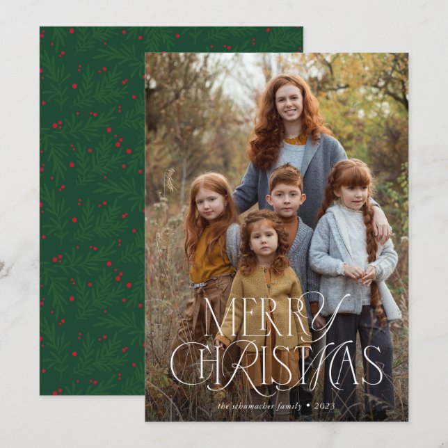 Eleganter Mixed Type Full Foto Frohe Weihnachten (Vorne/Hinten)