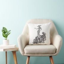 Eleganter Mode-Damen-Silhouetten-Linienkunst-Wurfk