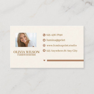 Eleganter Mode-Designer Minimalistisches Foto Boho Visitenkarte