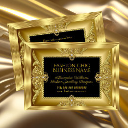 Eleganter Mode Juwelier Designer Gold Gemis Schwar Visitenkarte