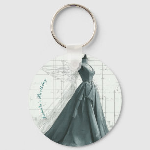 Eleganter Mode-Schlüsselanhänger - Parfüm & Gown Schlüsselanhänger