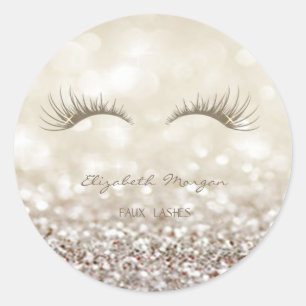 Eleganter Moder Glitzernder Bokeh, Falsche Wimpern Runder Aufkleber