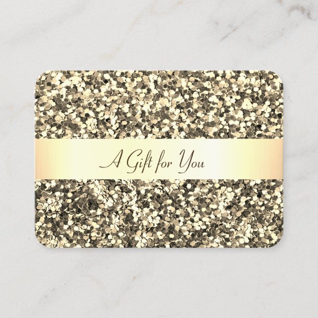 Eleganter Modern Gold Confetti Glitzer Rabattkarte (Vorderseite)