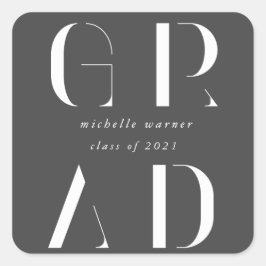 eleganter, moderner Abschluss-Aufkleber Quadratischer Aufkleber