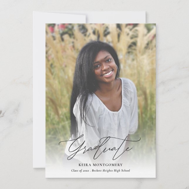 Eleganter Moderner Abschluss für Script 2 Foto Ankündigung (Vorderseite)