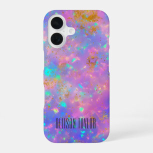 Eleganter moderner Abstrakter Gold Fire Opal Indiv iPhone 16 Hülle