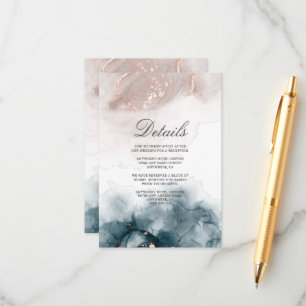 Eleganter moderner Alkohol Tinte Gold Blush Begleitkarte