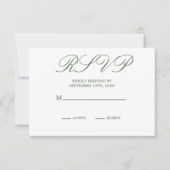 Eleganter moderner Blumenchic Wedding RSVP Karte (Vorderseite)
