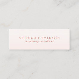 Eleganter moderner Blush PInk Minimalistisch Mini Visitenkarte