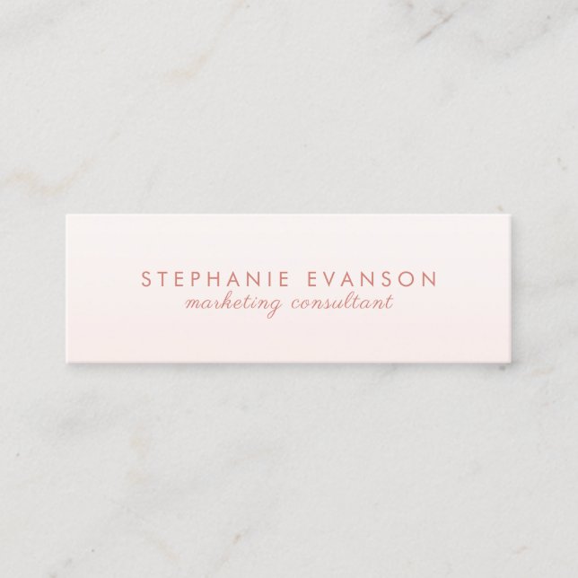 Eleganter moderner Blush PInk Minimalistisch Mini Visitenkarte (Vorderseite)