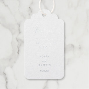 Eleganter, moderner Blush Silver Wedding Foil Gesc Geschenkanhänger