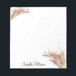 Eleganter moderner Boho Pampas Grass Foliage Glitz Notizblock<br><div class="desc">Personalisiert stehend mit elegantem Bouquet aus getrocknetem Pampasgras und Zweigen mit Glitzer-Effekt für Imitate.</div>