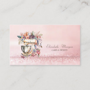 Eleganter moderner Bokeh-Aquarell-Blumen-Mixer Visitenkarte